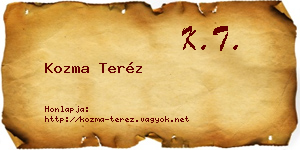 Kozma Teréz névjegykártya